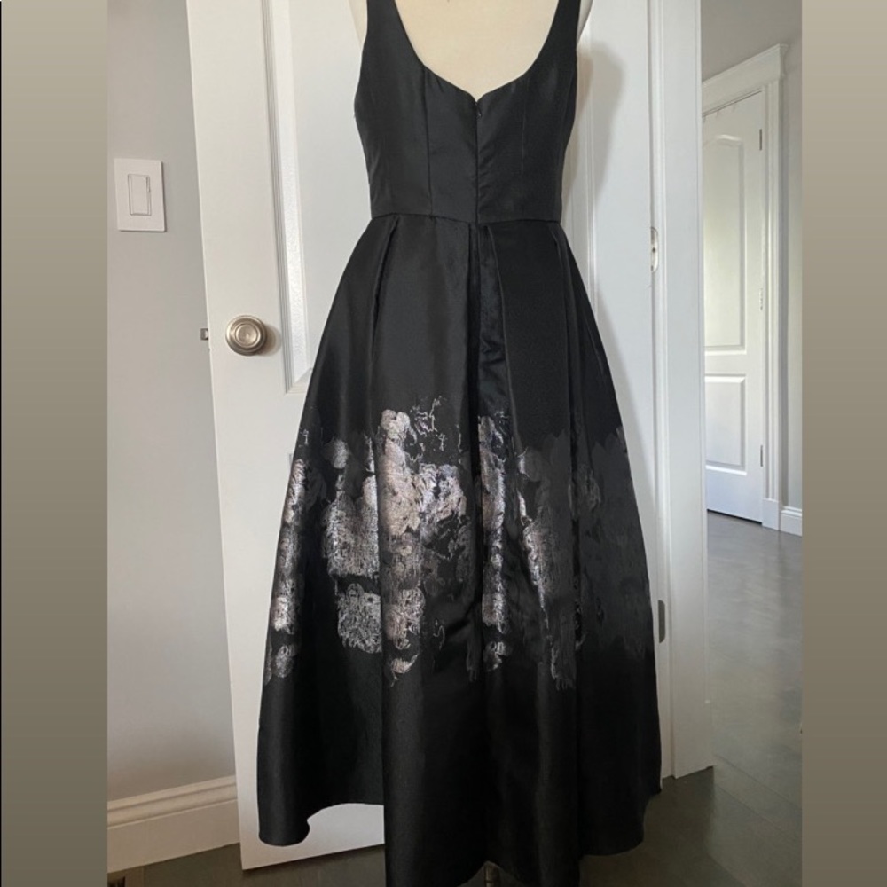 Betsy & Adam High Low Metallic Gown Black Tie - Picture 8 of 8